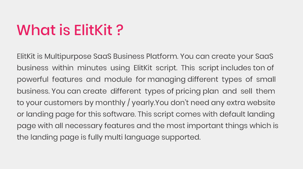 ElitKit - All In One SaaS Business Software - 1